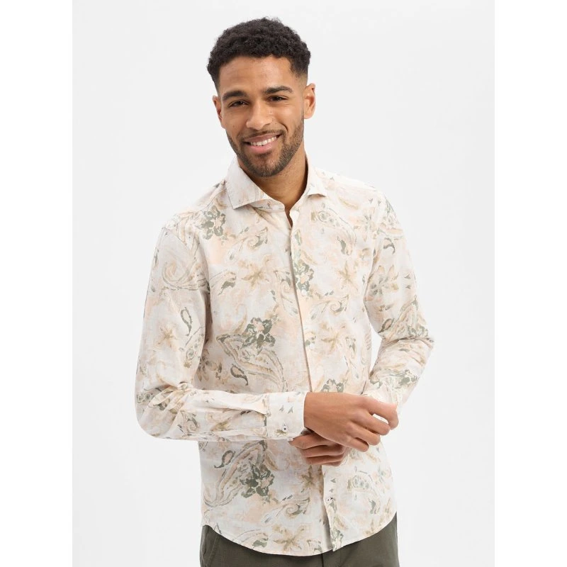 JOOP! Koszula Pai Slim Fit z lnu i bawełny, biała, 40