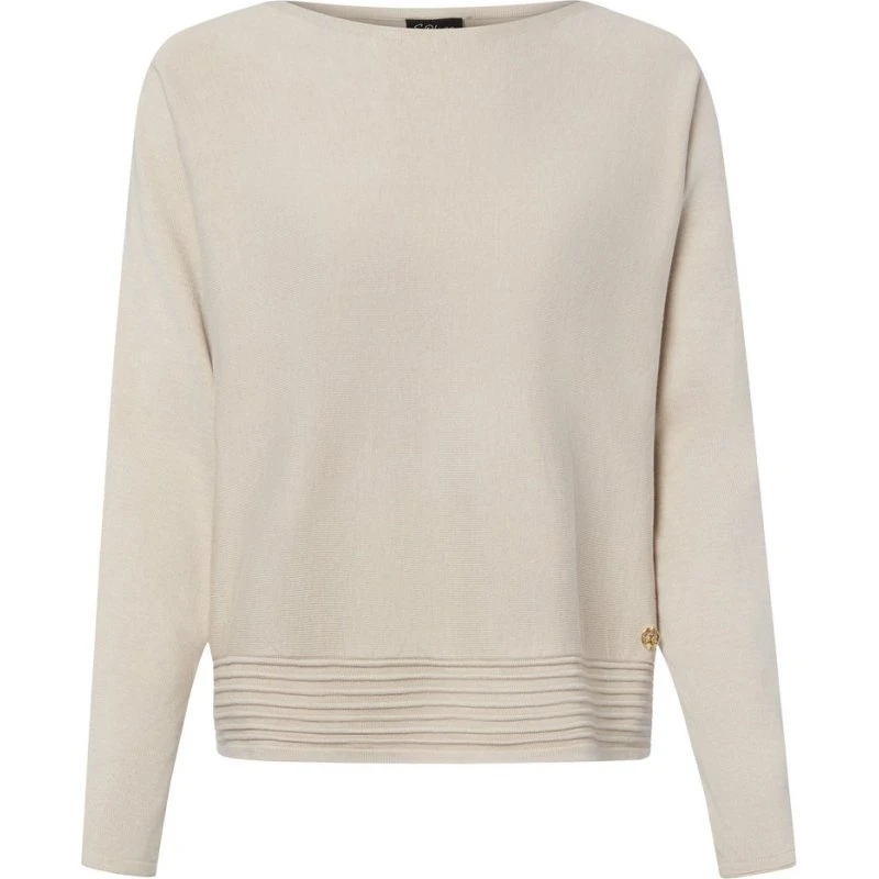 Sweter z dekoltem w łódkę Relaxed Fit o wzorze strukturalnym