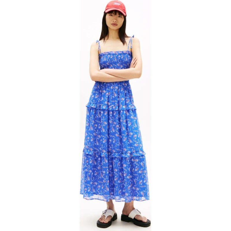 Tommy Jeans sukienka maxi niebieska, XS