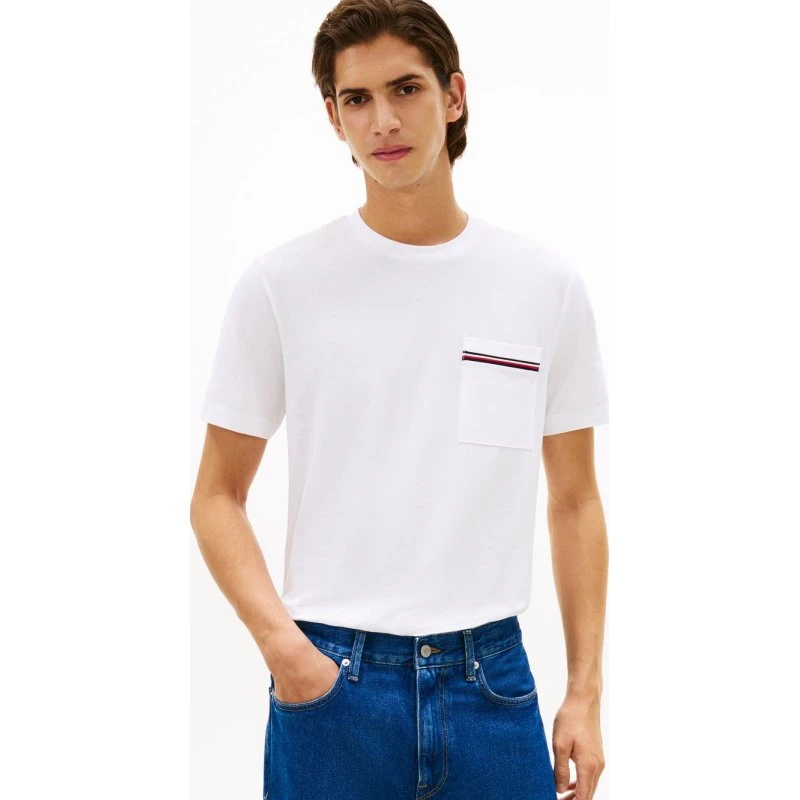 Tommy Hilfiger Koszulka Męska Piqué Biała XL