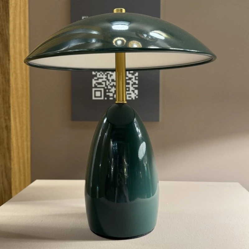 Elstead Poppy Lampa stołowa LED na akumulator, zielona, 27 cm