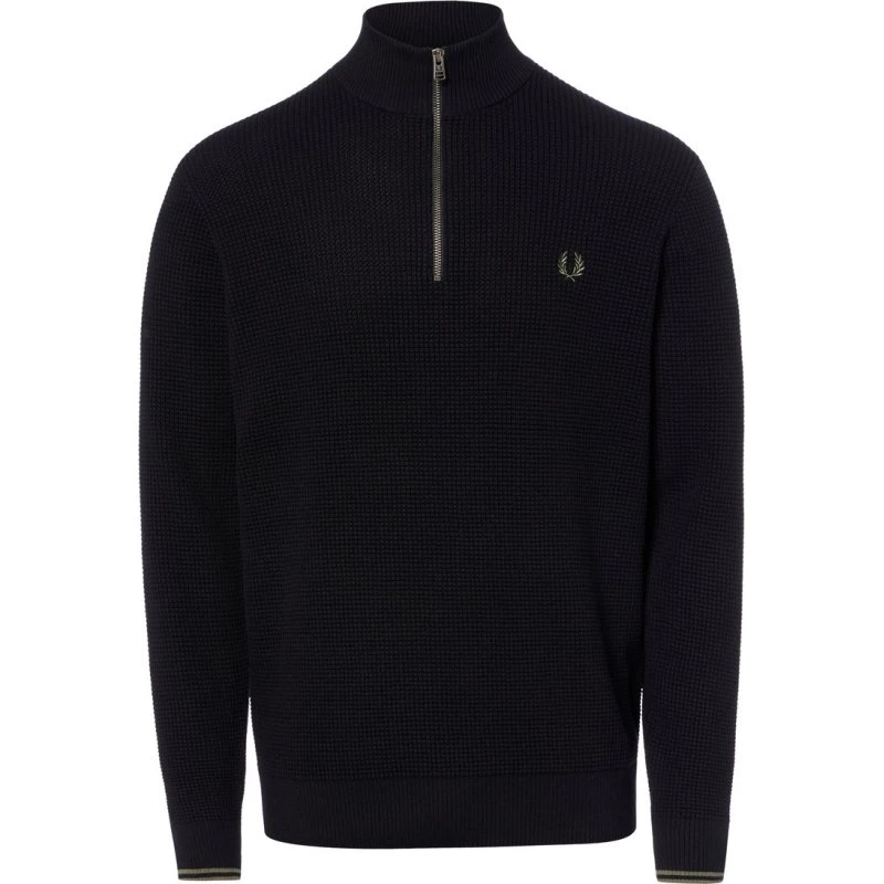 Fred Perry Sweter Typu Troyer Czarny