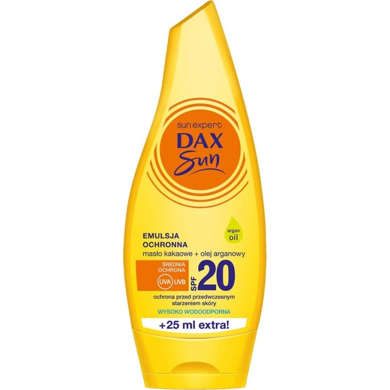 Dax Sun Emulsja ochronna SPF20 z masłem kakaowym i olejem arganowym 175ml