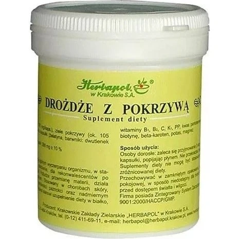 Herbapol Drożdże z pokrzywą 120 kapsułek