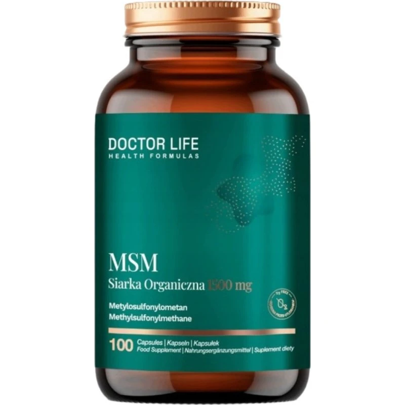 Doctor Life MSM Siarka Organiczna 1400mg, 100 kapsułek