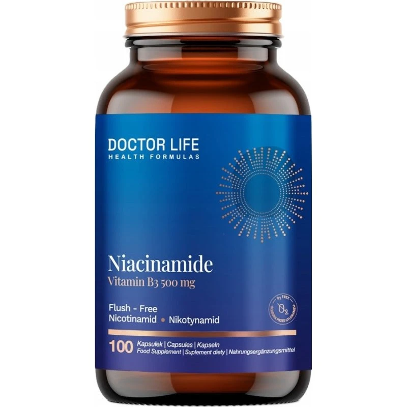Doctor Life Niacinamide Vitamin B3 500mg, 100 kapsułek