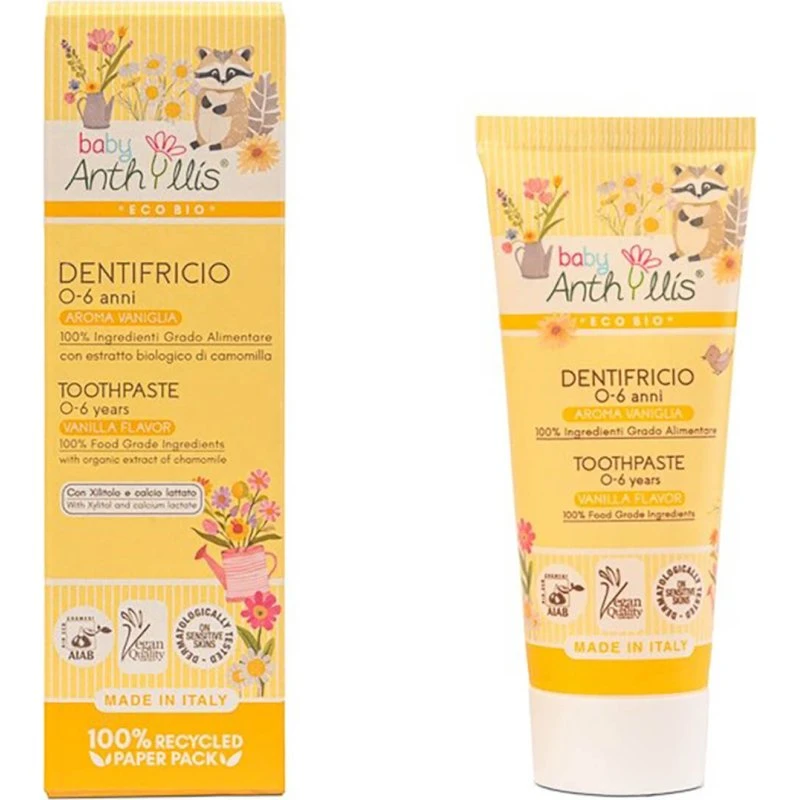 Baby Anthyllis Pasta do zębów bez fluoru, waniliowa, 75 ml