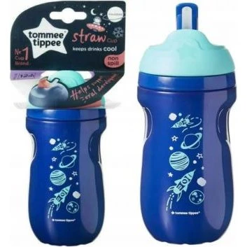 Tommee Tippee Bidon ze słomką 260 ml 12m+ niebieski