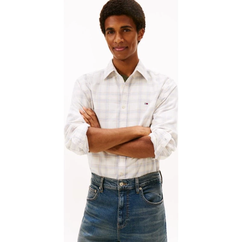Tommy Jeans Koszula Sztruksowa Regular Fit - Biała