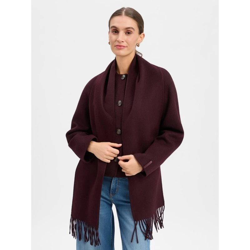 Dwustronna kurtka outdoor z odpinanym szalem Loose Fit