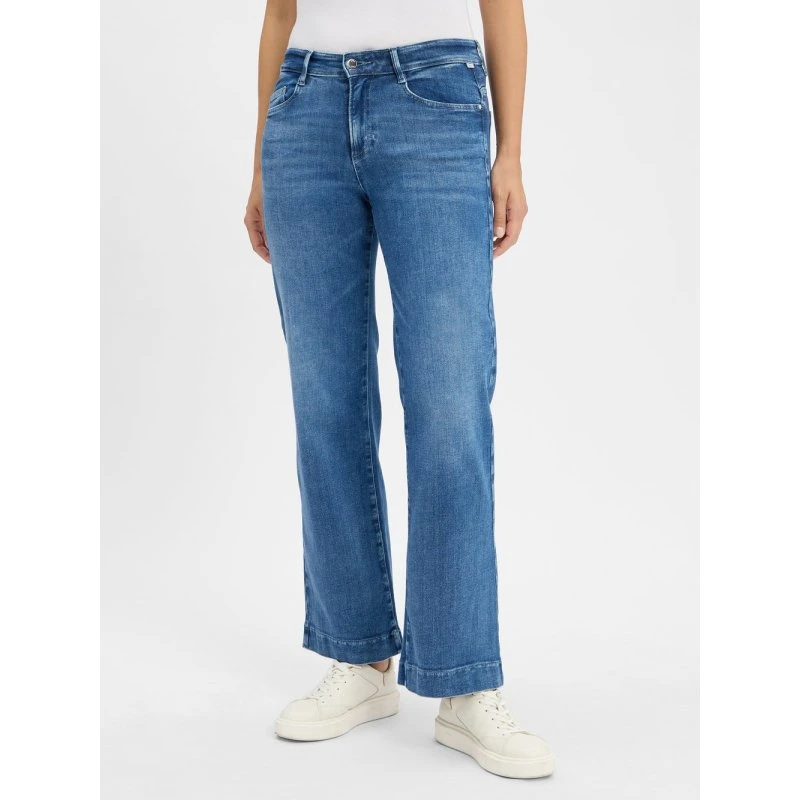 Brax Jeansy Wide Leg Maine niebieskie