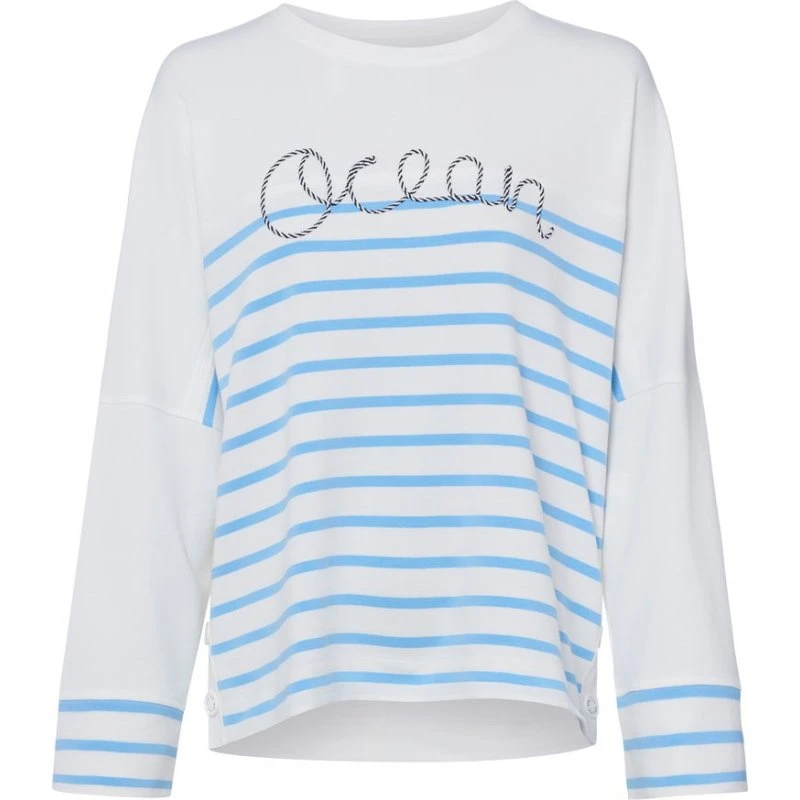 Marc Cain Bluza Marc Cain Sports w paski, biała