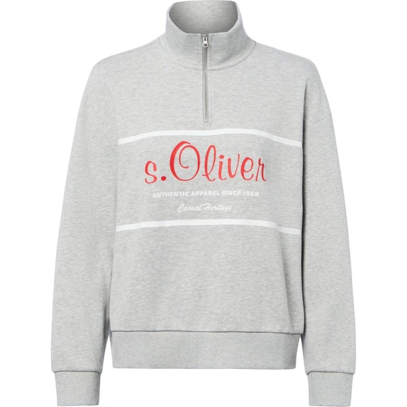 s.Oliver Bluza Troyer z logo szara