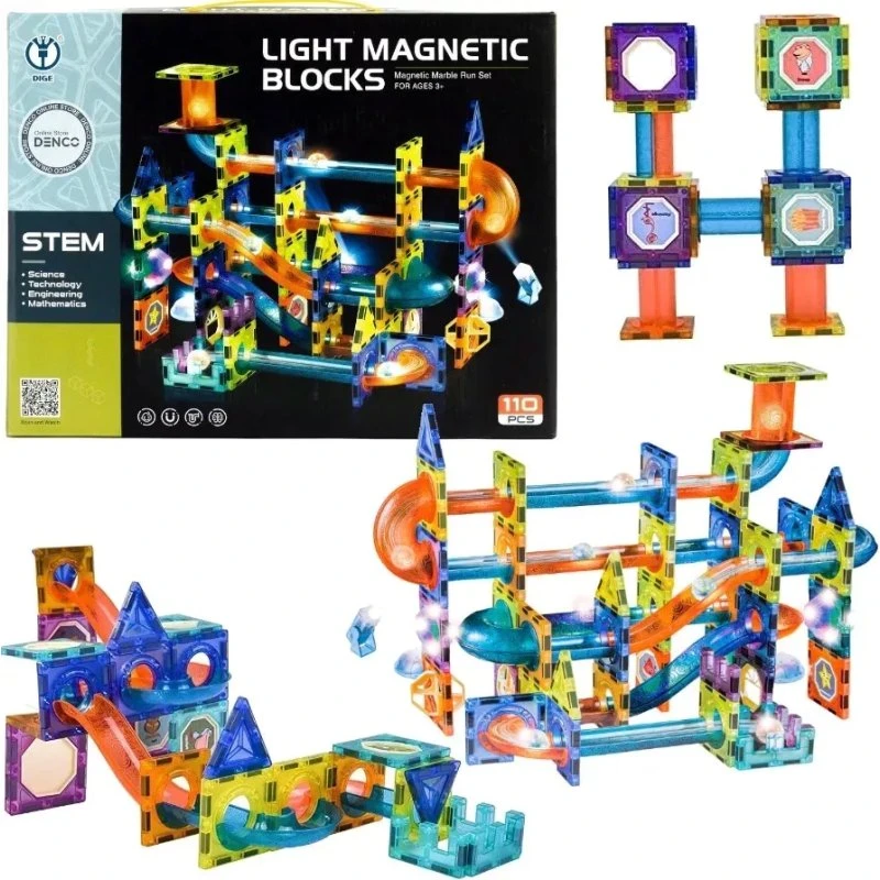 Magnetix Glow XXL 110 el. - tor kulkowy świecący