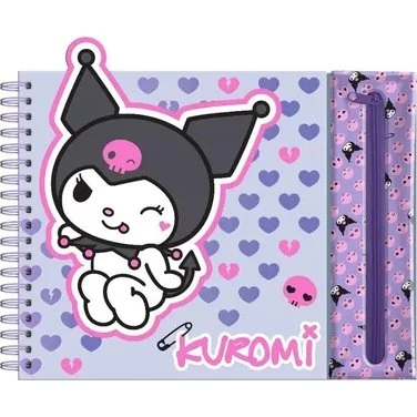 Kids Euroswan Zestaw Kreatywny Kuromi z 6 Kredek, Naklejkami i Zeszytem