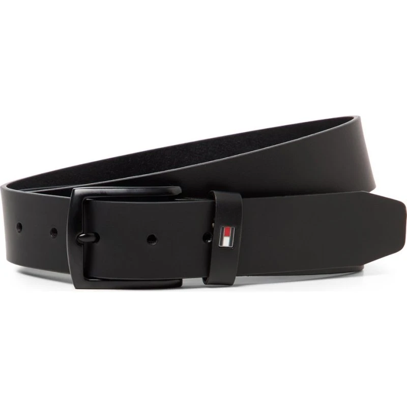 Tommy Hilfiger Pasek Skórzany Denton Matte Czarny