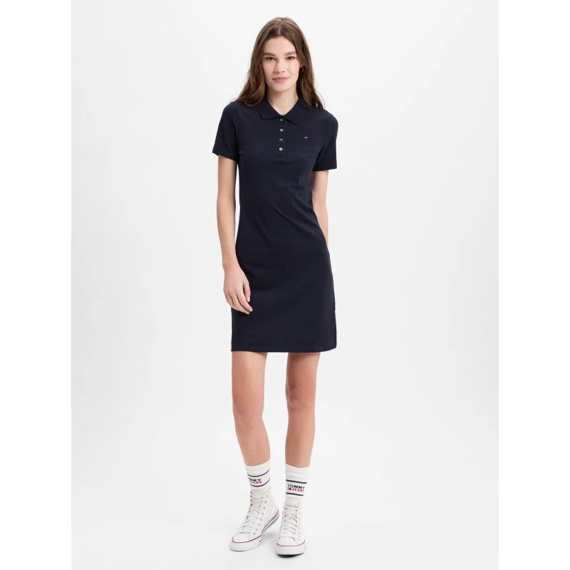 Tommy Hilfiger Sukienka Polo Slim Fit Niebieska L